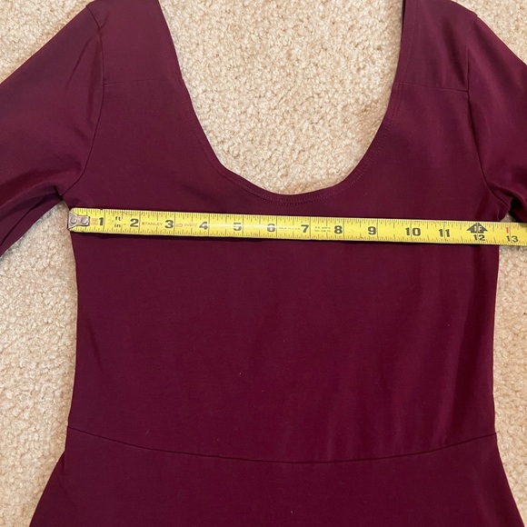 Burgundy Long sleeve V neck mini dress PINK VS size XS - Picture 7 of 9